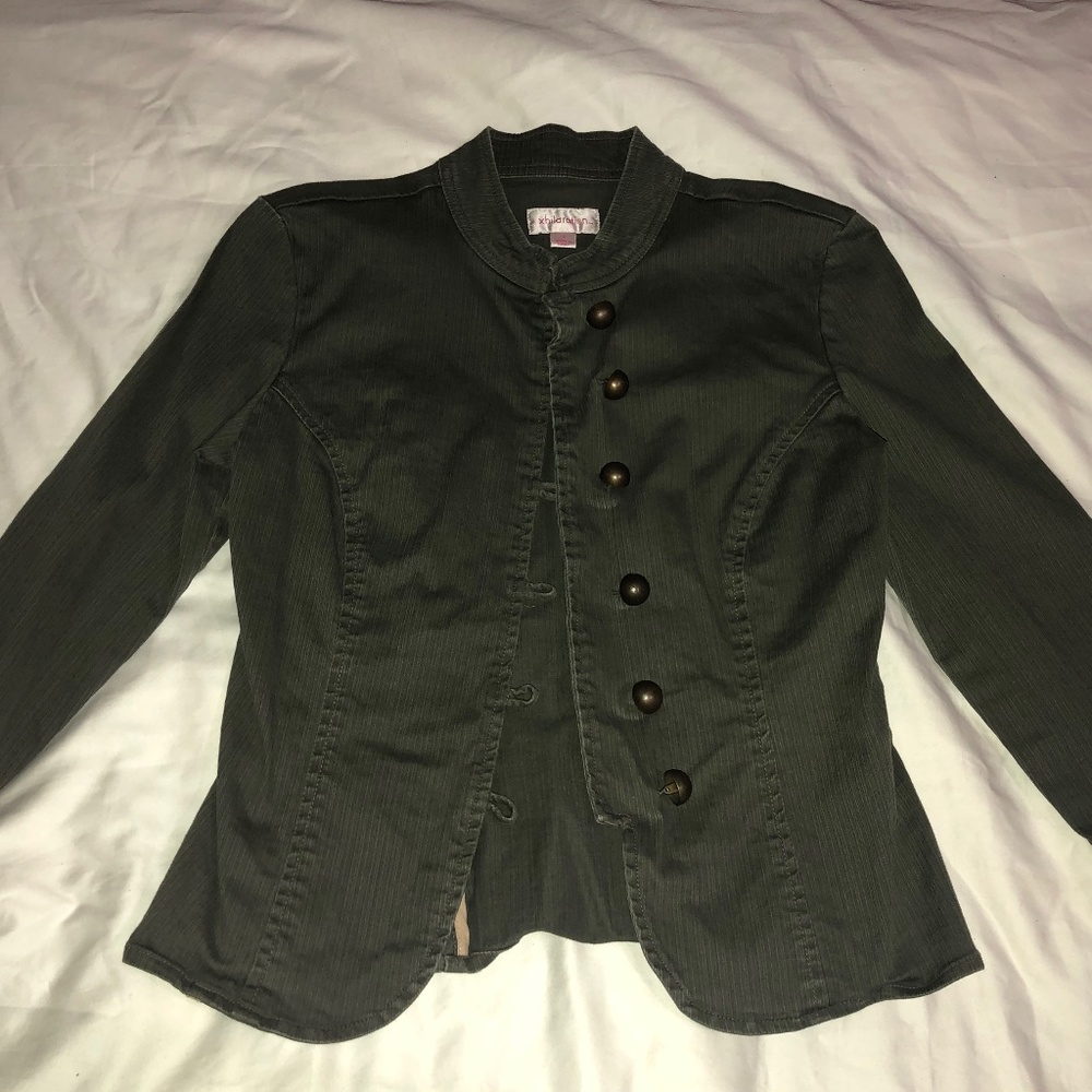 Xhilaration Deep Olive Green 3/4 Sleeve Blazer, NWOT
